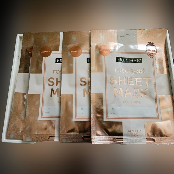 NWT FREEMAN BEAUTY ROSE GOLD SHEET MASK SET OF 4! - Picture 7 of 7